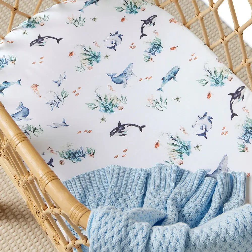 Bassinet Sheet / Change Pad Cover Ocean