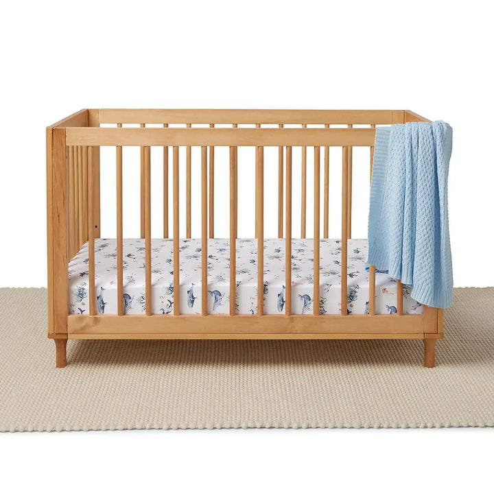 Organic Fitted Cot Sheet - Ocean