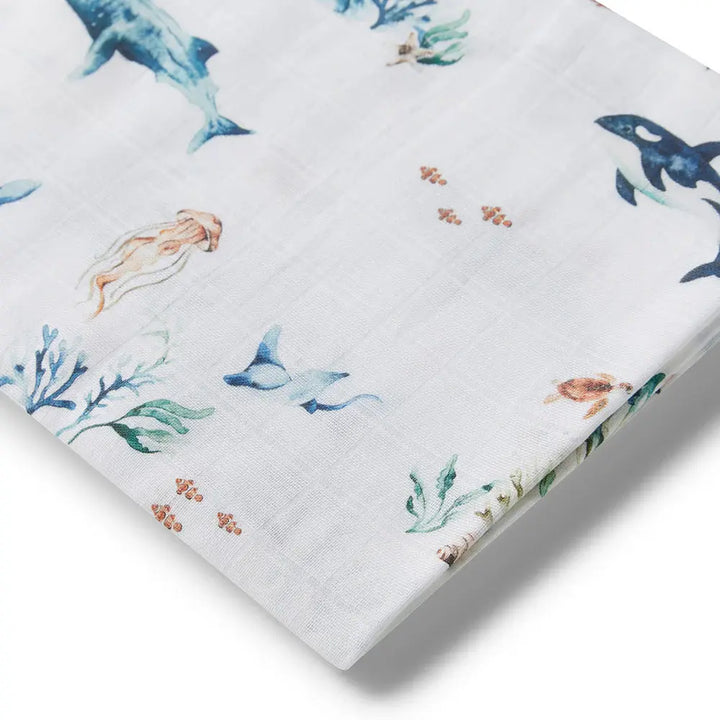 Organic Muslin Wrap Ocean