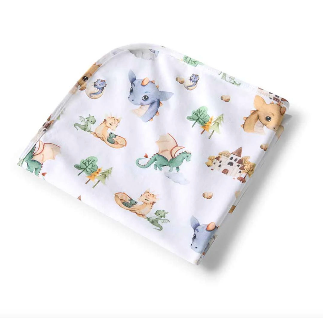 Organic Jersey Wrap & Beanie Set-Dragon