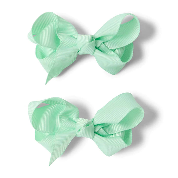Snuggle Hunny Piggy Tail Hair Clips Pair - Baby Green