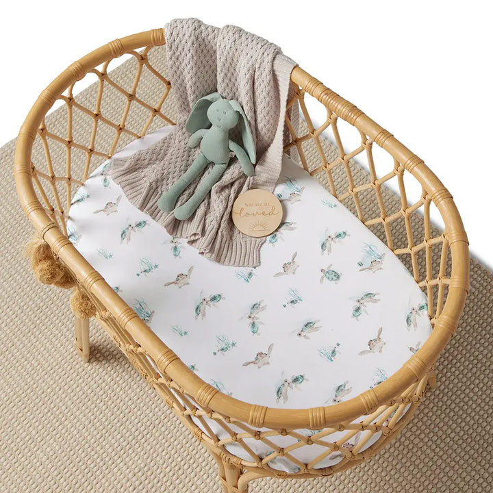 Bassinet Sheet / Change Pad Cover Turtle