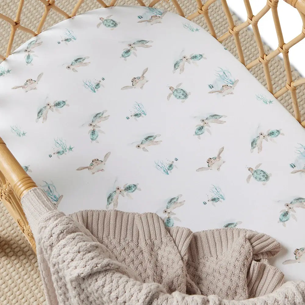 Bassinet Sheet / Change Pad Cover Turtle