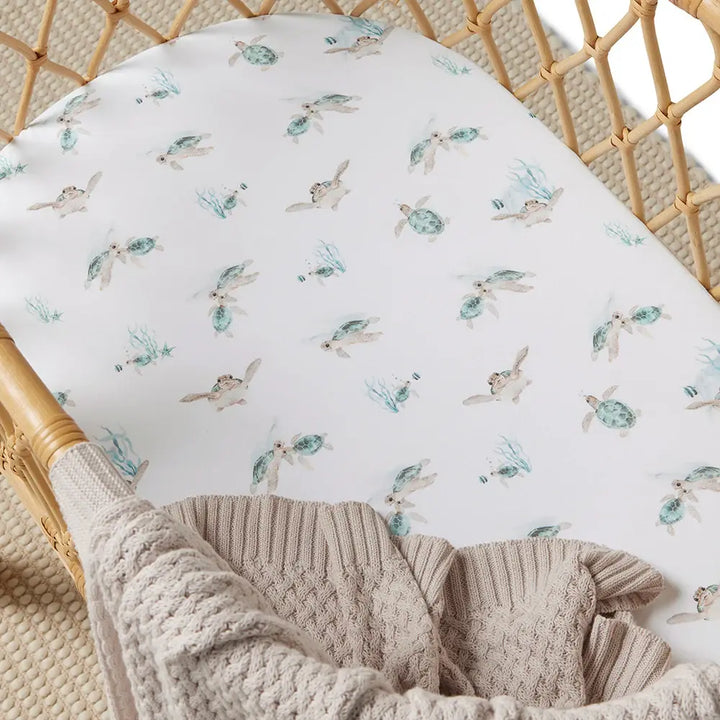 Bassinet Sheet / Change Pad Cover Turtle