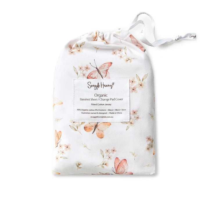 Bassinet Sheet / Change Pad Cover - Butterfly