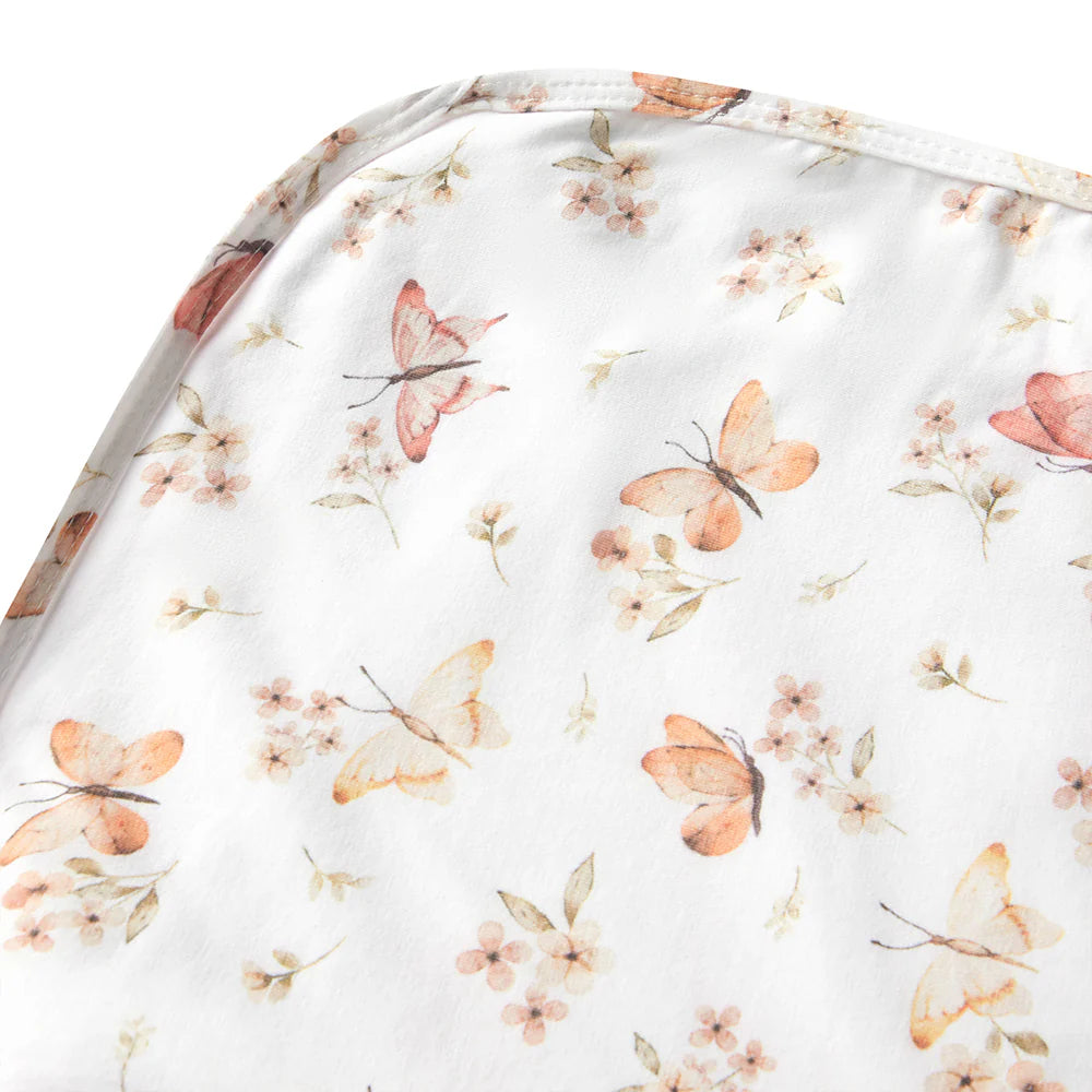 Organic Jersey Wrap & Topknot Set - Butterfly