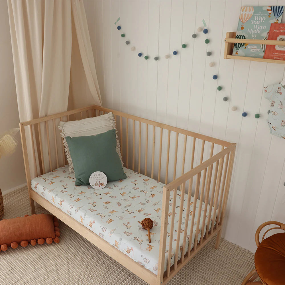 Organic Fitted Cot Sheet - Kittens