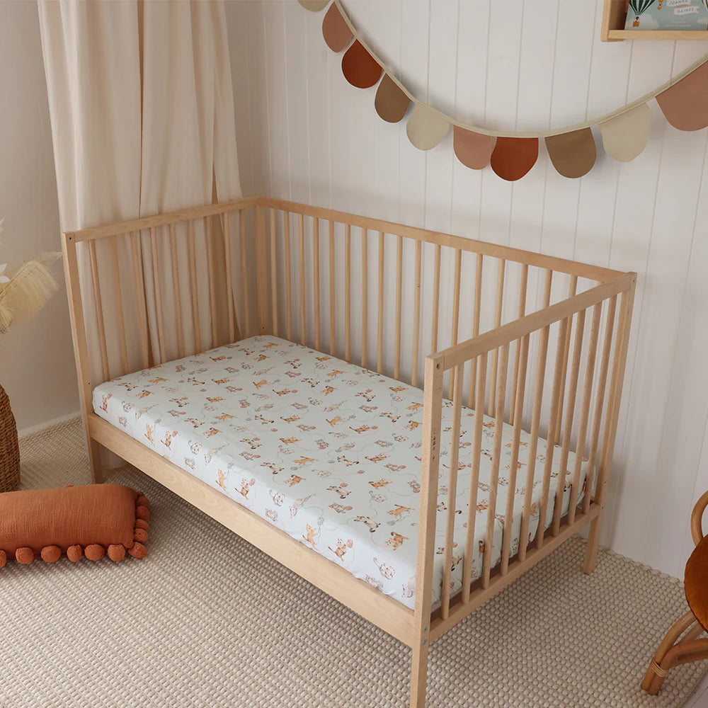 Organic Fitted Cot Sheet - Kittens