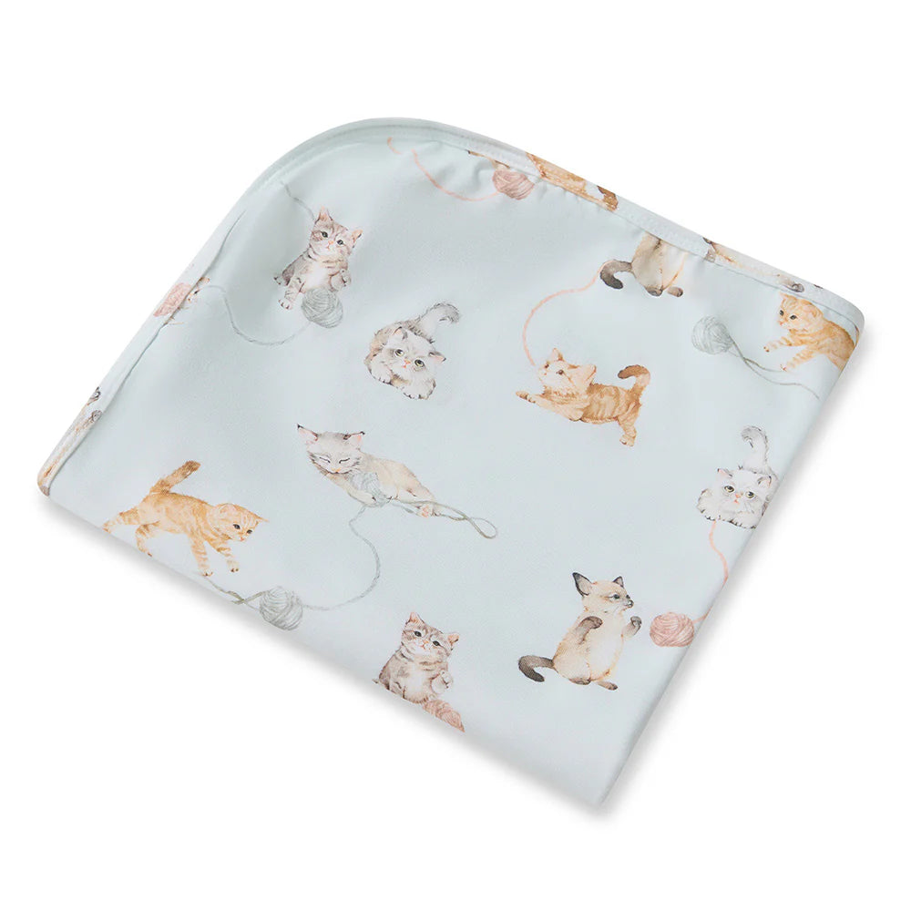 Organic Jersey Wrap & Beanie Set - Kittens
