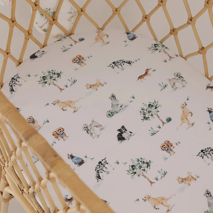 Bassinet Sheet / Change Pad Cover Dog Park