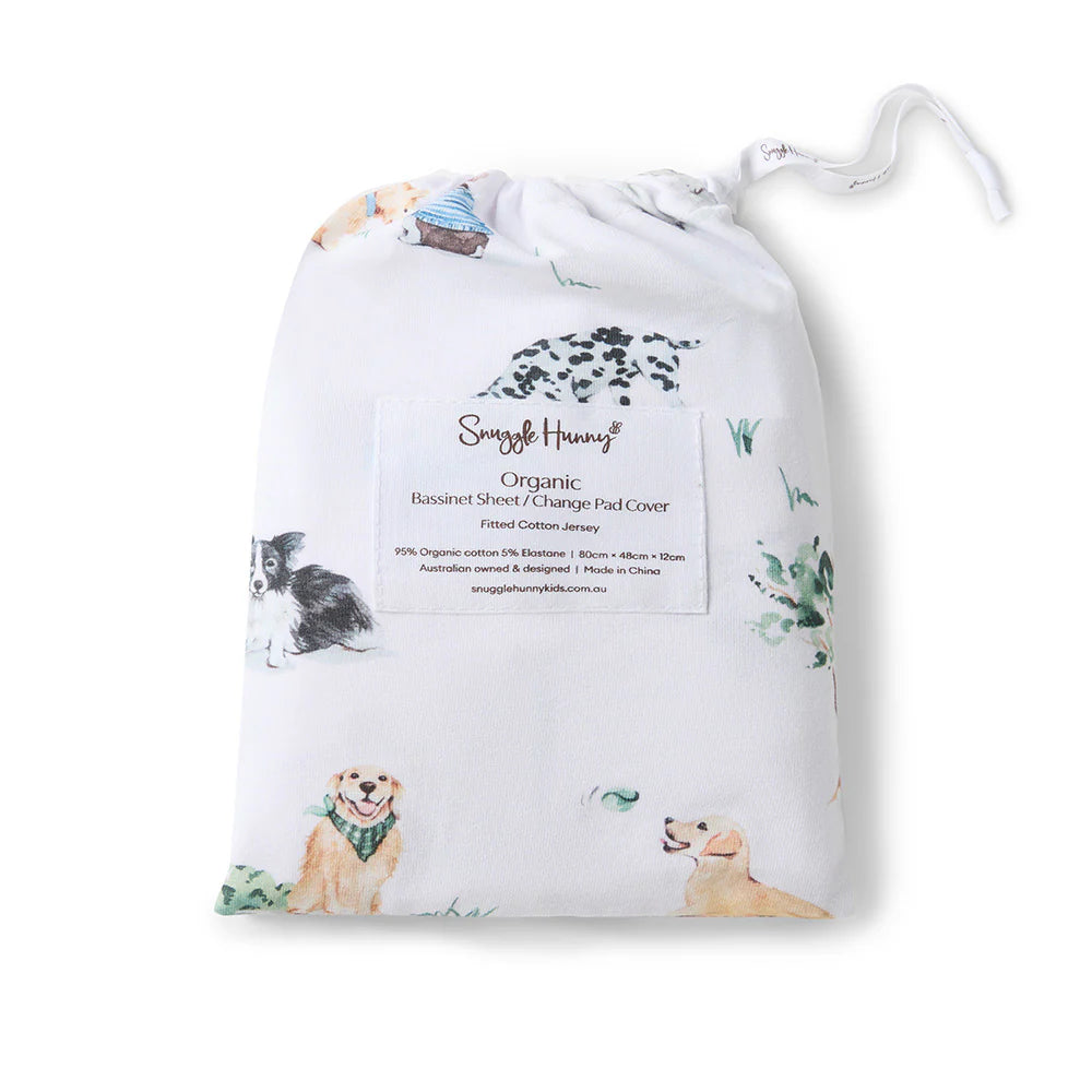 Bassinet Sheet / Change Pad Cover Dog Park