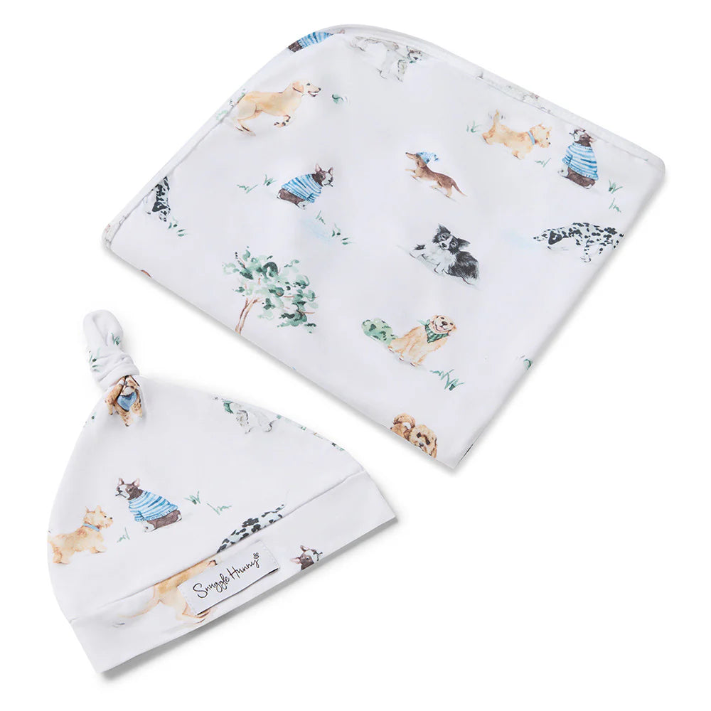 Organic Jersey Wrap & Beanie Set Dog Park