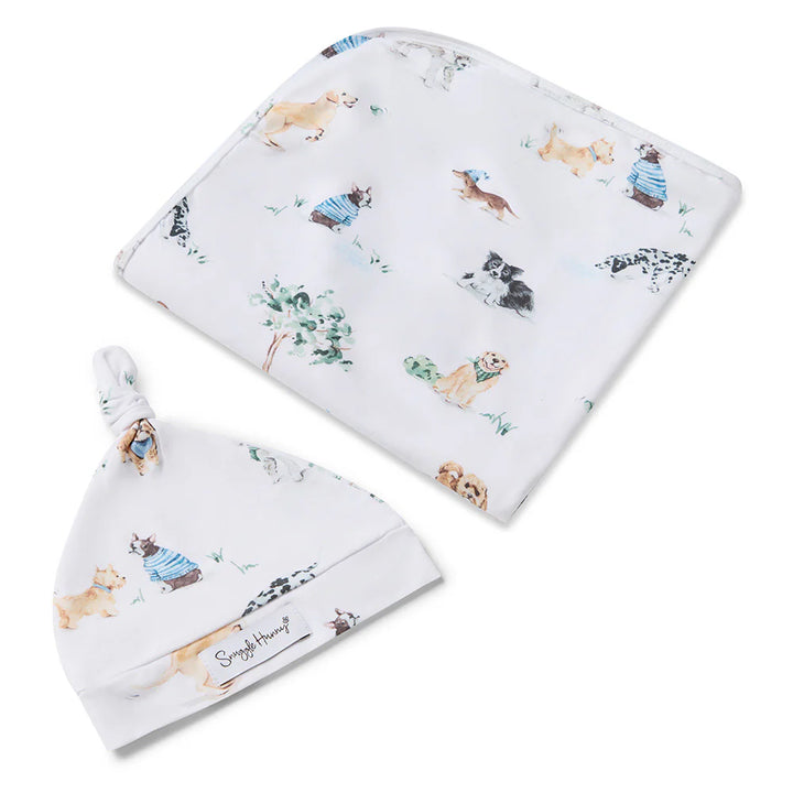 Organic Jersey Wrap & Beanie Set Dog Park