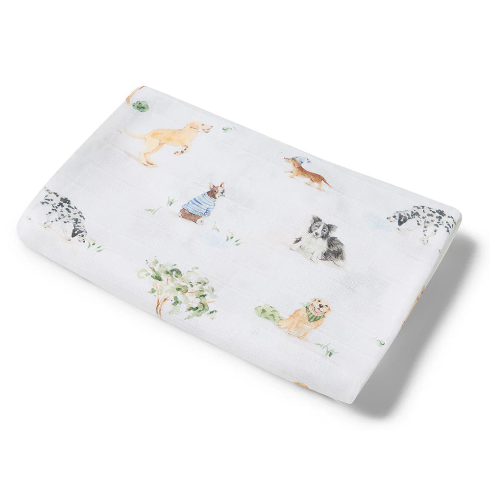 Organic Muslin Wrap - Dog Park