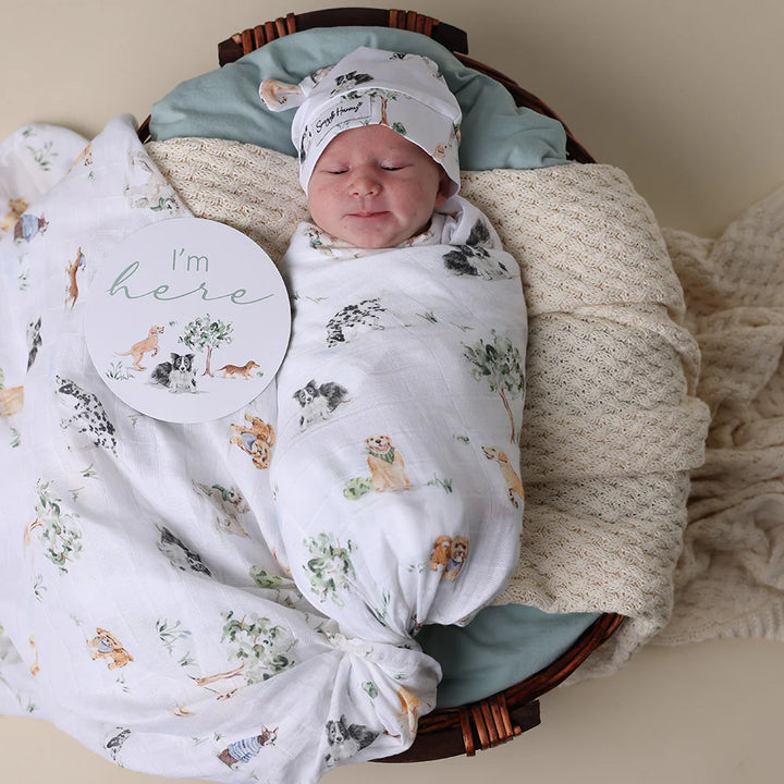 Organic Muslin Wrap - Dog Park