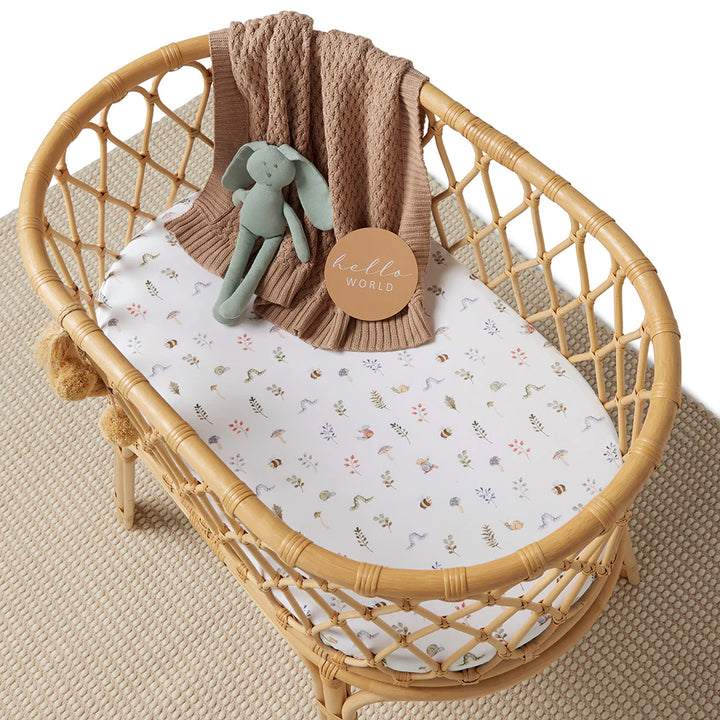 Bassinet Sheet / Change Pad Cover Garden Friends