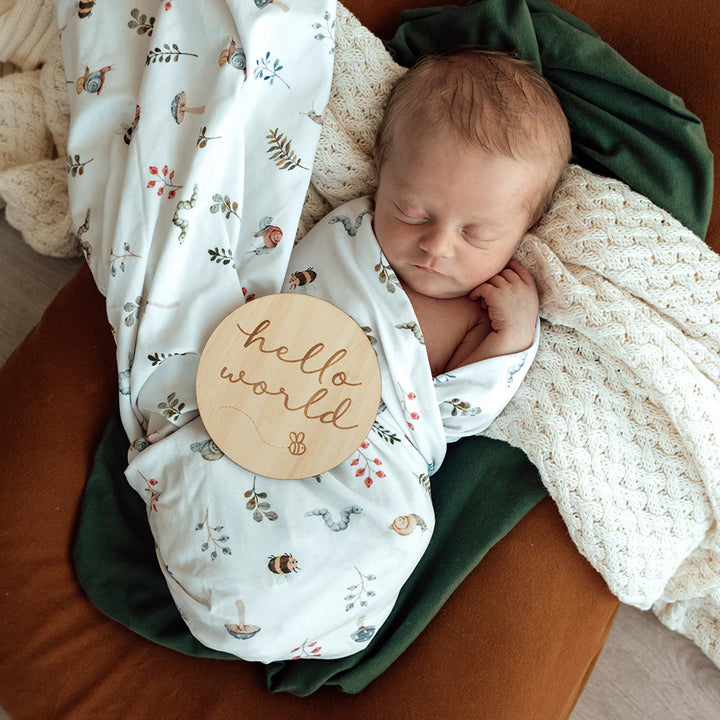 Baby Jersey Wrap & Beanie Set - Garden Friends