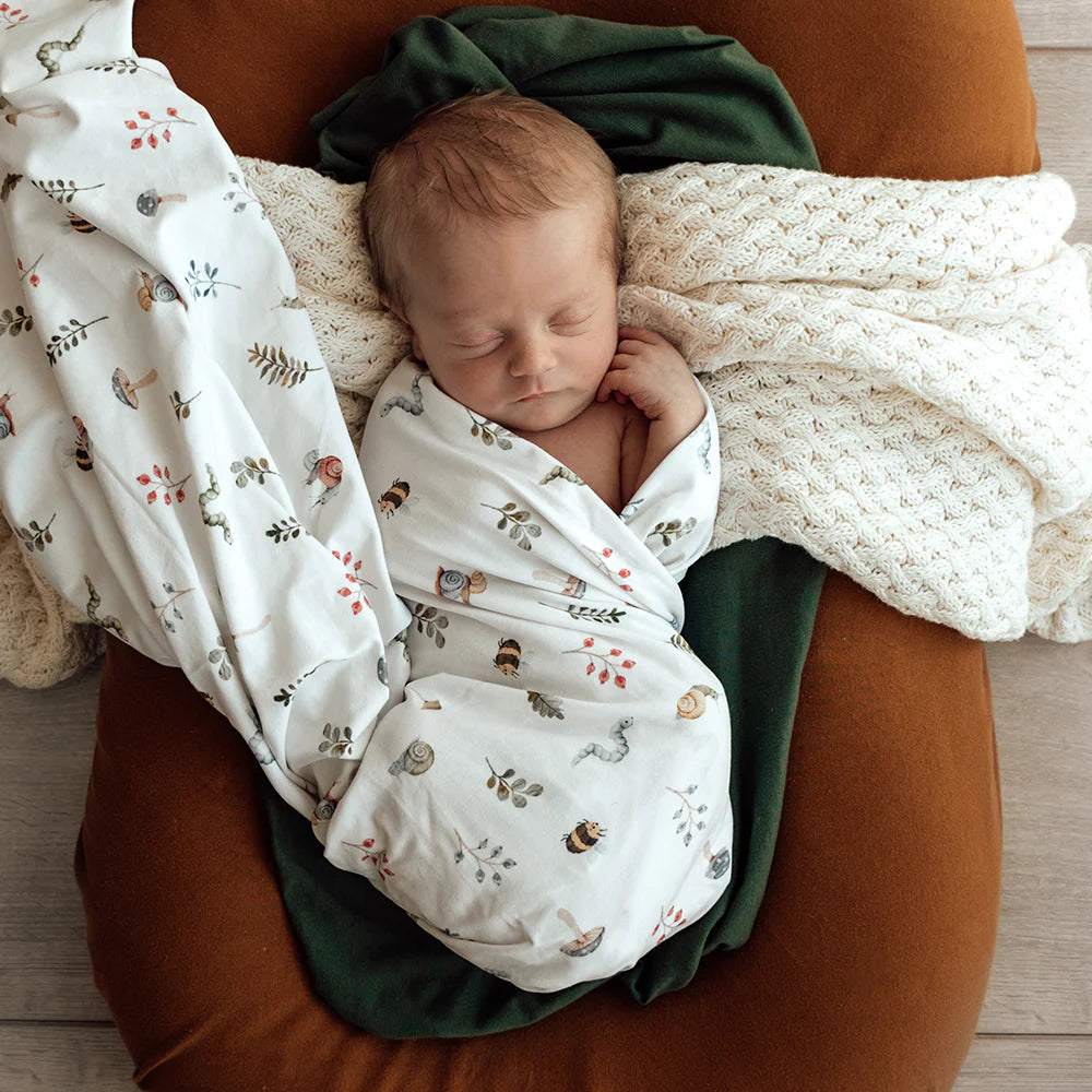 Baby Jersey Wrap & Beanie Set - Garden Friends