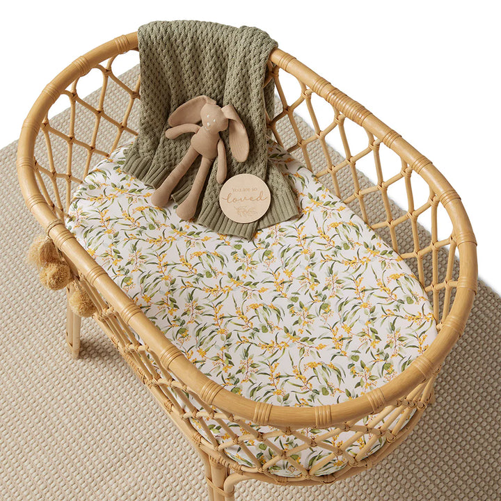 Bassinet Sheet / Change Pad Cover - Golden Wattle