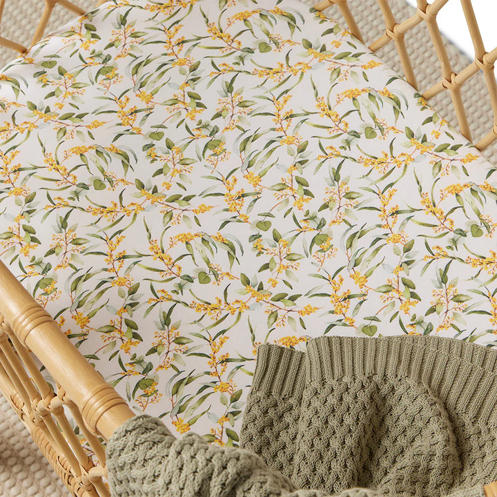Bassinet Sheet / Change Pad Cover - Golden Wattle