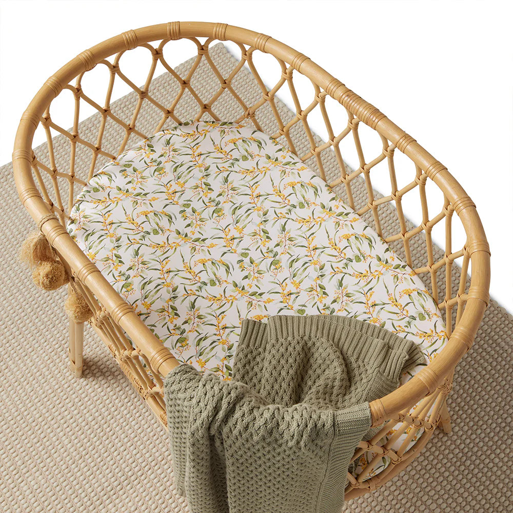 Bassinet Sheet / Change Pad Cover - Golden Wattle