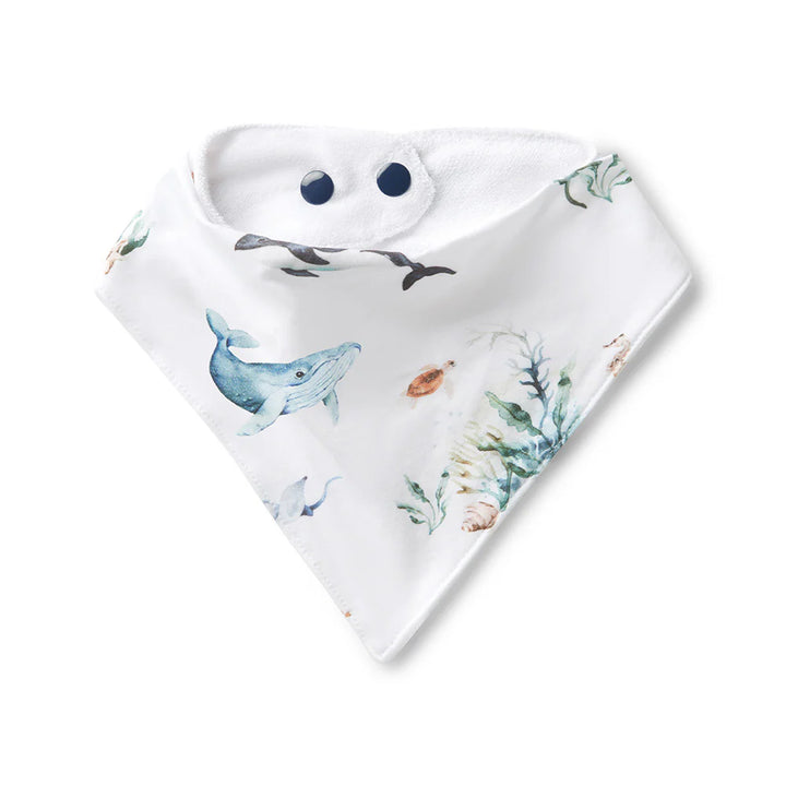 Organic Dribble Bib - Ocean