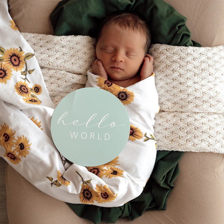 Baby Jersey Wrap & Topknot Set - Sunflower