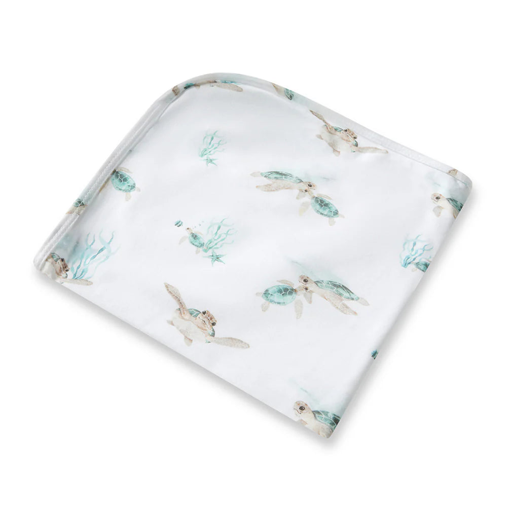 Baby Jersey Wrap & Beanie Set Turtle