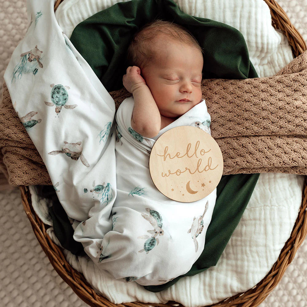 Baby Jersey Wrap & Beanie Set Turtle