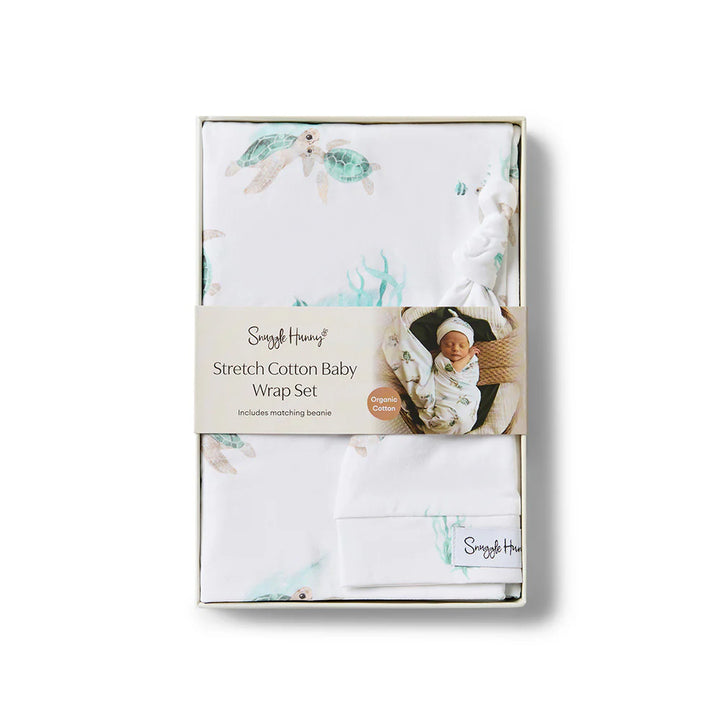 Baby Jersey Wrap & Beanie Set Turtle