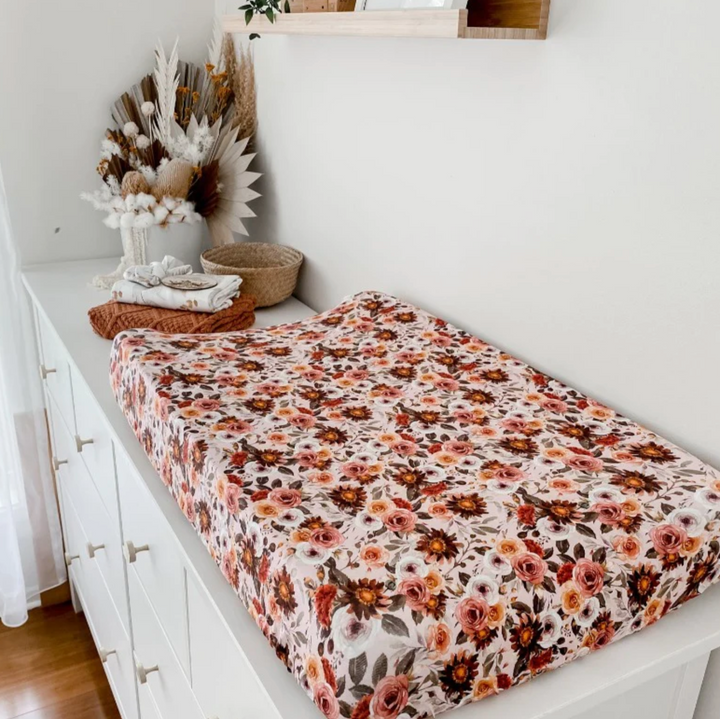 Snuggly Jacks Blithe Floral Bassinet Sheet / Change Mat Cover