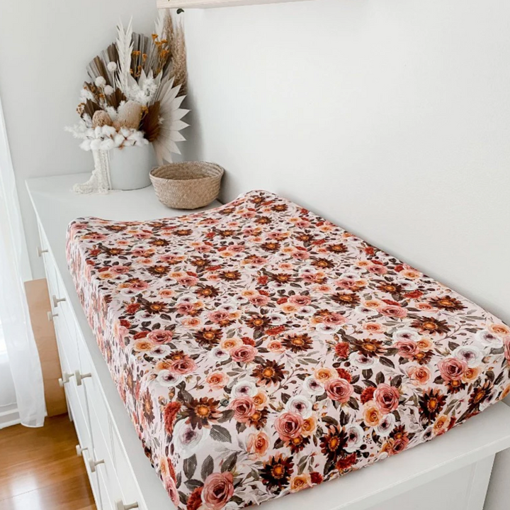 Snuggly Jacks Blithe Floral Bassinet Sheet / Change Mat Cover