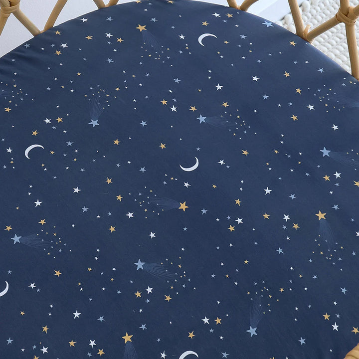 Snuggle Hunny Organic Bassinet Sheet / Change Pad Cover -  Starry Night