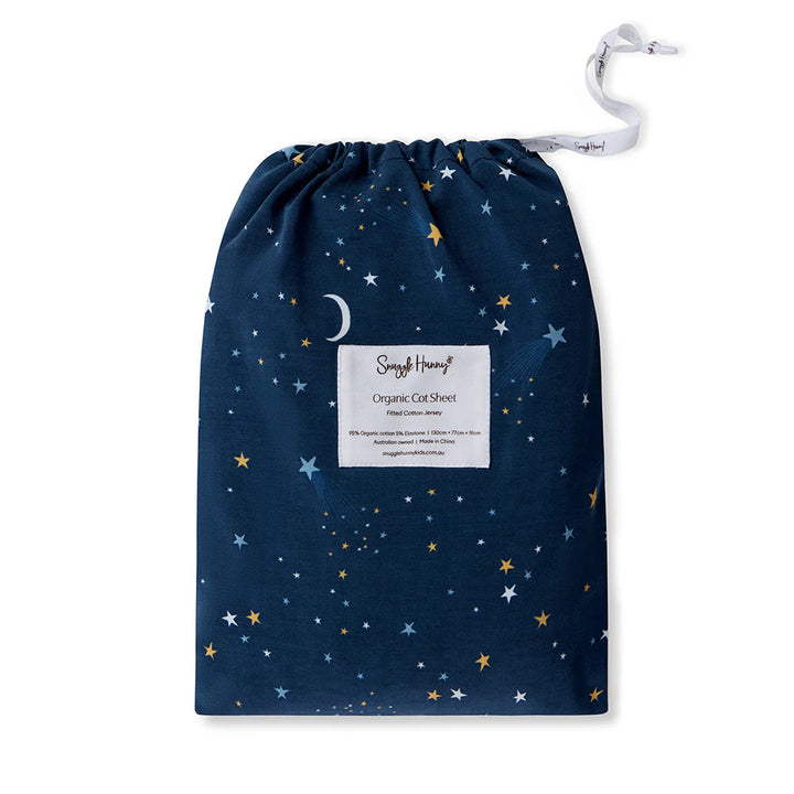 Snuggle Hunny Organic Fitted Cot Sheet - Starry Night
