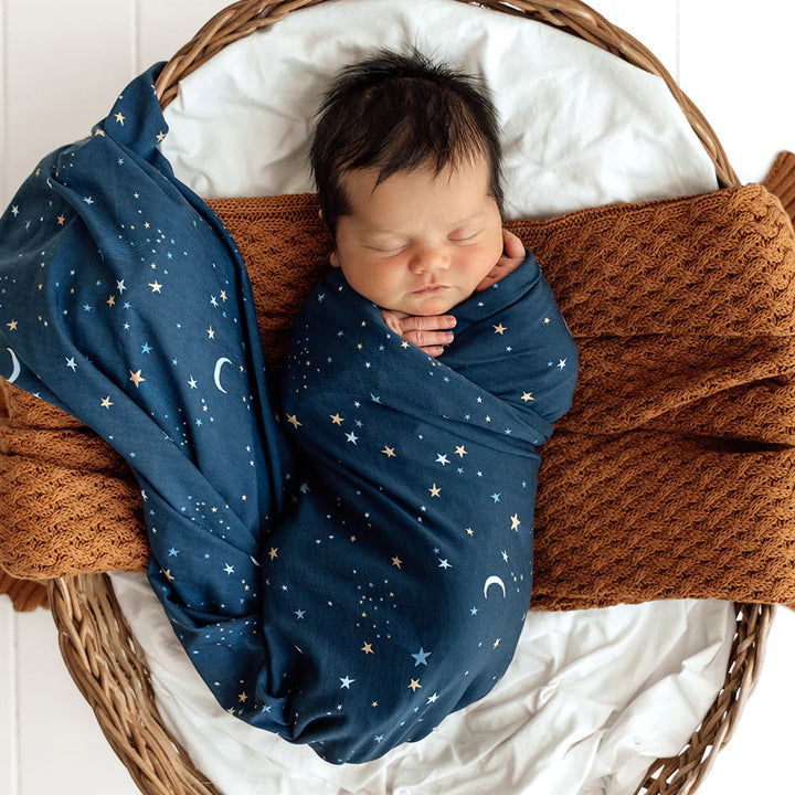 Snuggle Hunny Organic Jersey Wrap & Beanie Set - Starry Night