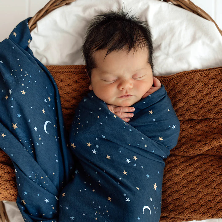 Snuggle Hunny Organic Jersey Wrap & Beanie Set - Starry Night