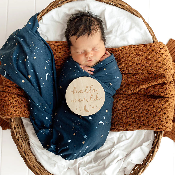 Snuggle Hunny Organic Jersey Wrap & Beanie Set - Starry Night
