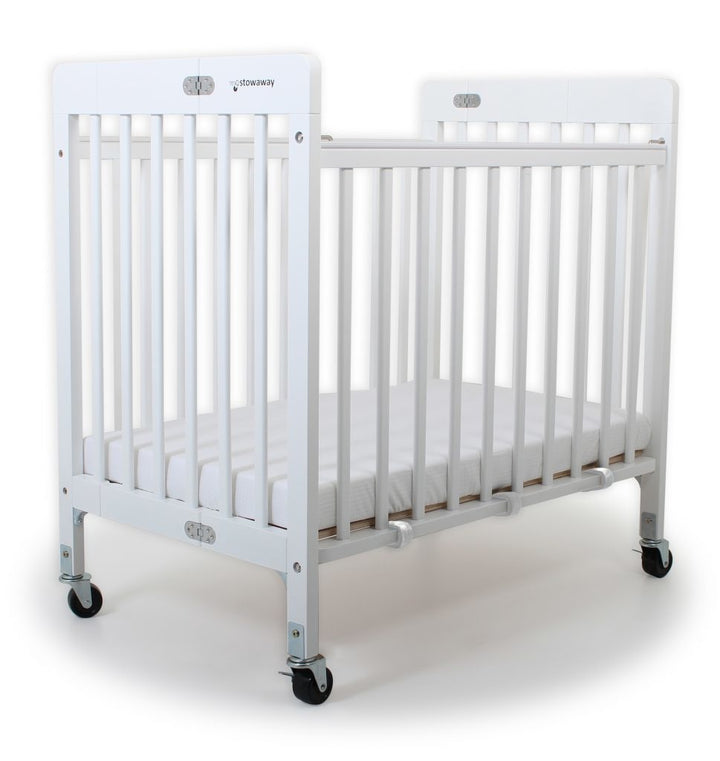 Baby Inc Stowaway Foldable Wooden Cot-White(N9608)