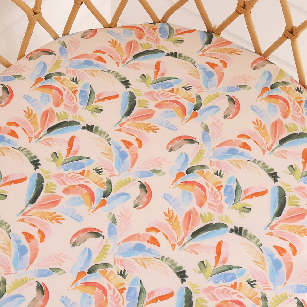 Bassinet Sheet / Change Pad Cover - Summer Palm