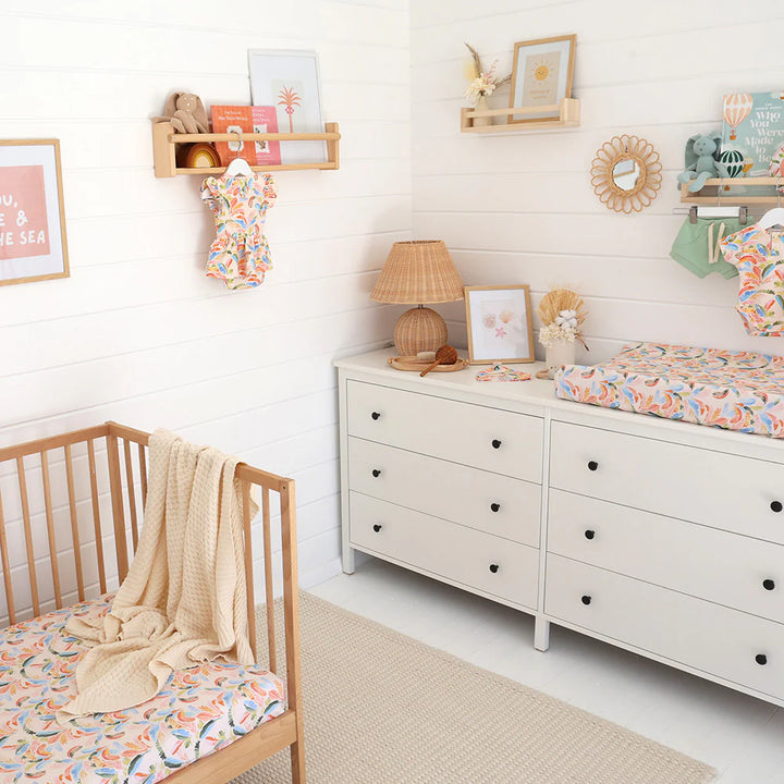 Fitted Cot Sheet - Summer Palm