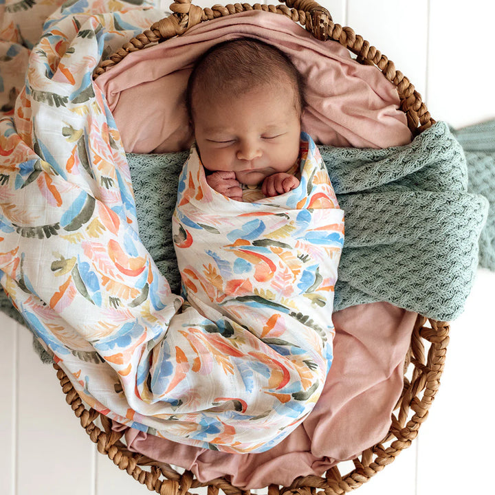 Organic Muslin Wrap - Summer Palm