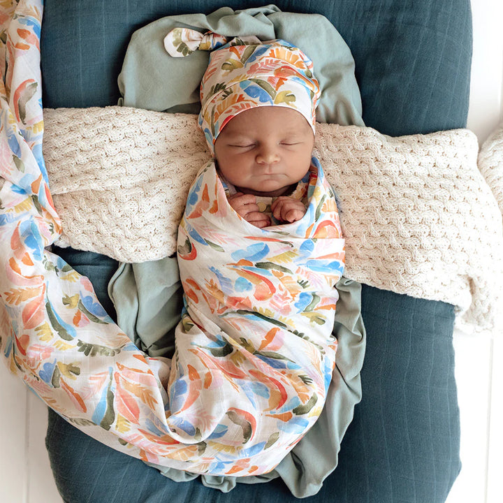 Organic Muslin Wrap - Summer Palm