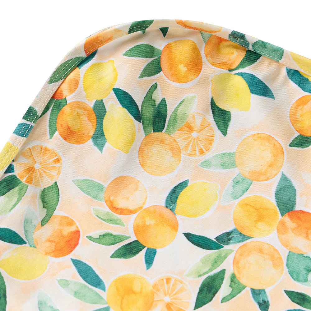 Organic Jersey Wrap & Beanie Set - Sunny Citrus
