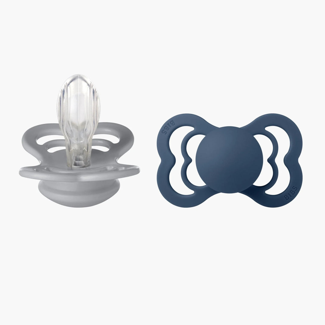 BIBS Supreme|Silicone-Cloud/Steel Blue