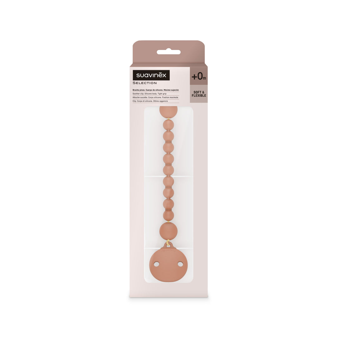 Suavinex Silicone Bobble Soother Clip - Color Essence Brick Red
