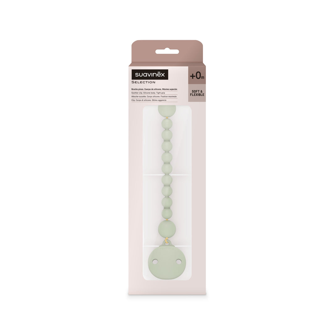 Suavinex Silicone Bobble Soother Clip - Color Essence Green