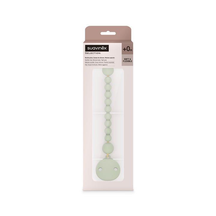 Suavinex Silicone Bobble Soother Clip - Color Essence Green