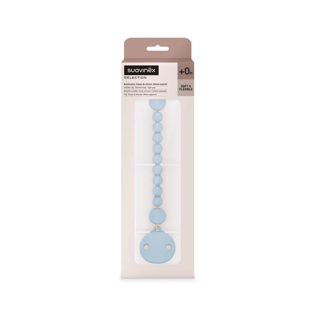 Suavinex Silicone Bobble Soother Clip - Color Essence Blue