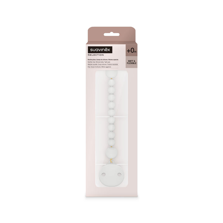 Suavinex Silicone Bobble Soother Clip - Color Essence Soft Grey