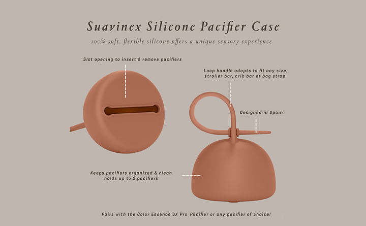 Suavinex Silicone Soother Holder Case - Color Essence Nude